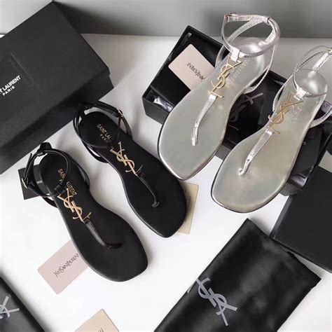 ladies ysl sandals|YSL sandals flat.